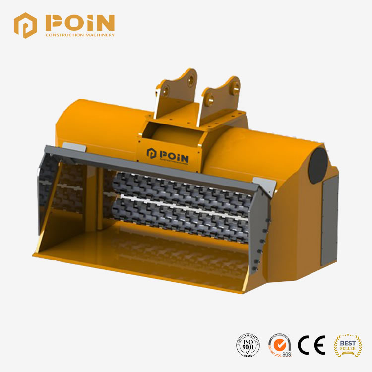 Accesorio de cucharón triturador de cribado para excavadoras y cargadoras 16-25T - POIN