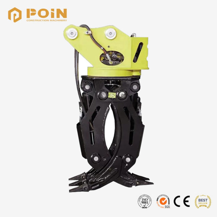 Excavator Rotating log grapple